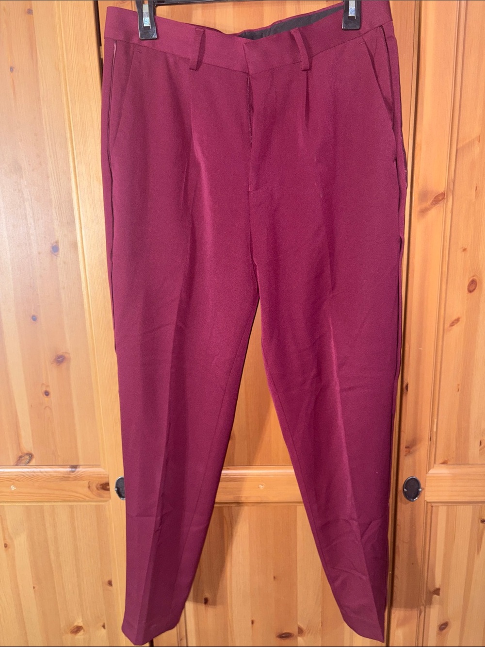 ASOS Men's Burgundy Dress Trousers Cropped